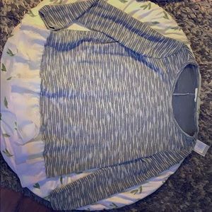 Grey sweater with lace detail